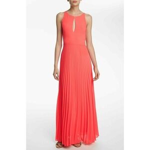 Like Mynded Womens Ariel Pink Peach Cutout Pleated Maxi Dress Sz XS Extra Small